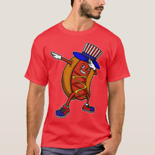 Dabbing Hot Dog Independence Day T-Shirt