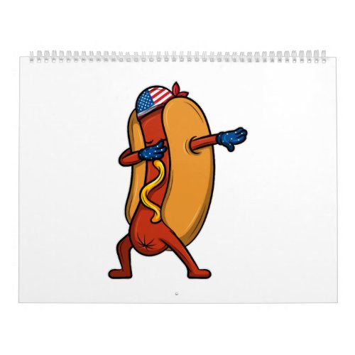 Dabbing Hot Dog Wiener 4th July Independence Day Calendar