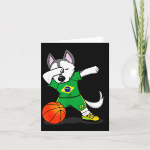 Dabbing Husky Brazil Basball Fans Jersey Brazilian Card