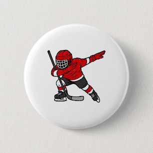 Dabbing Ice Hockey Player Sports Athlete Dab Dance Button