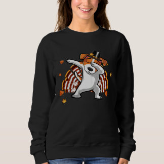 Dabbing Jack Russell Thanksgiving Day Dog Pilgrim Sweatshirt
