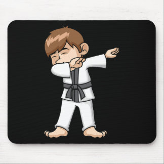 Dabbing Karate Boy Funny Martial Arts Cartoon Desi Mouse Pad