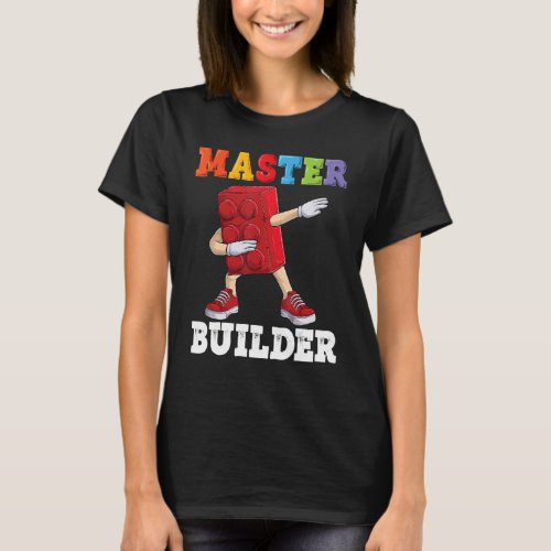 dabbing Kids Master Builder funny Building Blocks  T_Shirt