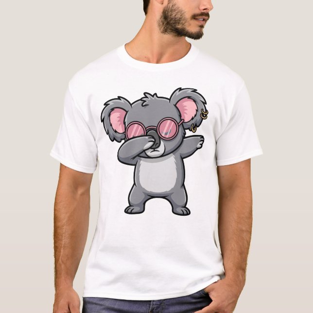 Dabbing Koala Funny Cute Dab Dance T-Shirt (Front)