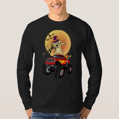 Dabbing Labrador Retriever Dog Witch Monster Truck T_Shirt