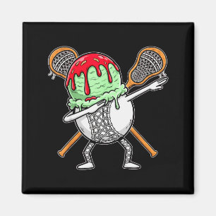 Dabbing Lacrosse Ball Drip Ice Cream Kids Youth Bo Magnet