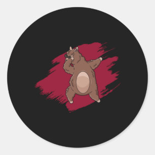 Dabbing Lama Dab Alpaca Funny Kids Gift Idea Cool Classic Round Sticker