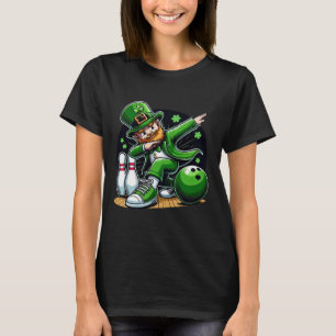 Dabbing Leprechaun Bowling Irish Bowler St Patrick T-Shirt