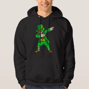Dabbing Leprechaun Face Mask St Patrick's Day Boys Hoodie