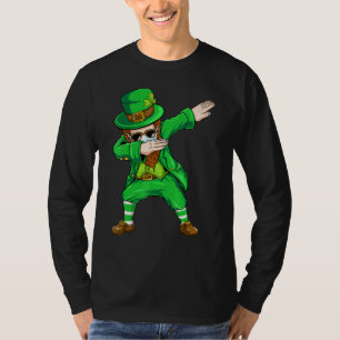 Dabbing Leprechaun Face Mask St Patrick's Day Boys T-Shirt