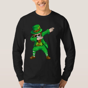 Dabbing Leprechaun Face Mask St Patrick's Day Boys T-Shirt