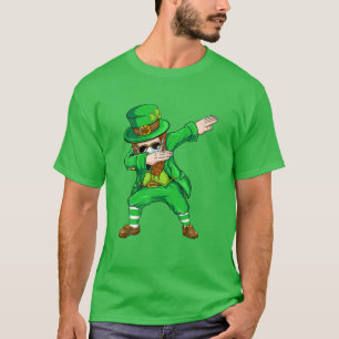 Dabbing Leprechaun Face Mask St Patrick's Day Boys T-Shirt