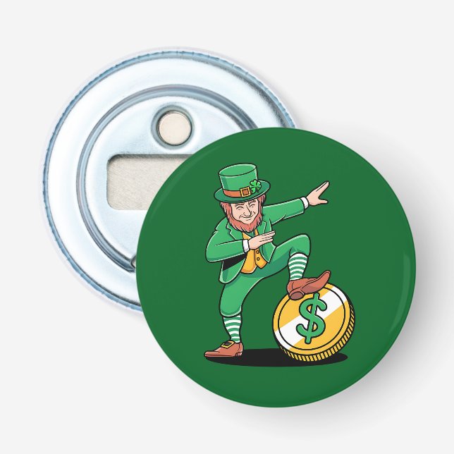 Dabbing Leprechaun Funny St Patrick's Day Bottle Opener (Front)