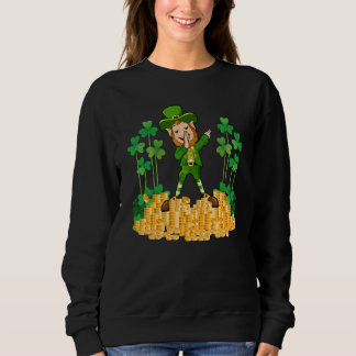 Dabbing Leprechaun Happy St Patricks Day Men Kids Sweatshirt