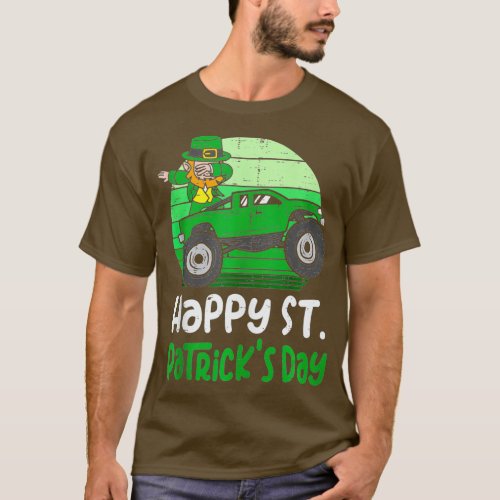 Dabbing Leprechaun Monster Truck Happy St Patricks T_Shirt