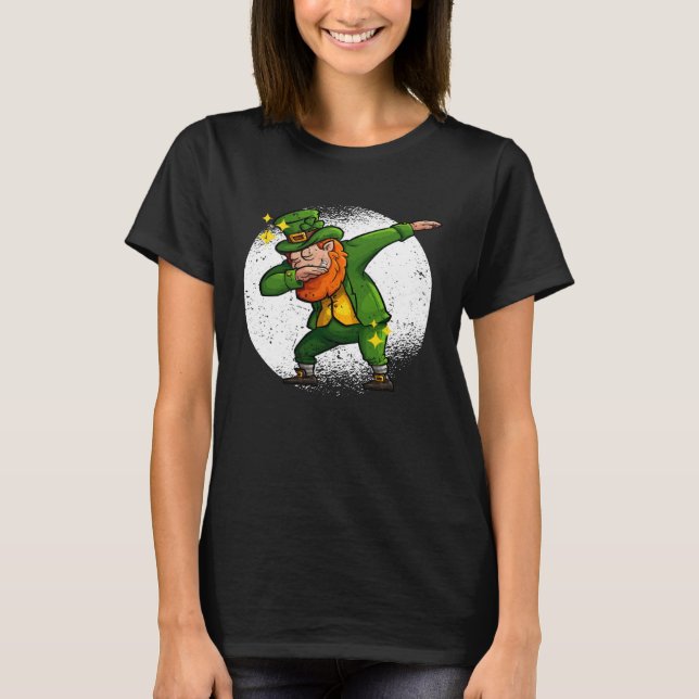Dabbing Leprechaun St Patricks Day Irish Shamrock  T-Shirt (Front)