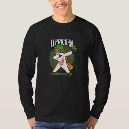 Dabbing Lepricorn St Patricks Day Leprechaun Unico T_Shirt