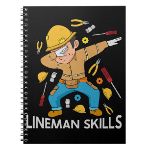 Dabbing Lineman Skills Gift Father Men Lineman Notebook