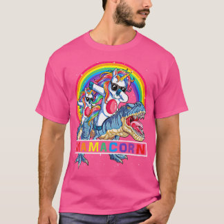 Dabbing Mamacorn Unicorn Mom Dinosaur Rainbow Moth T-Shirt