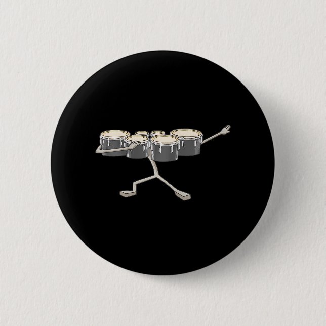 Dabbing Marching Tenor Drums Marching Band Button (Front)