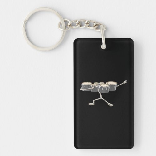 Dabbing Marching Tenor Drums Marching Band Keychain