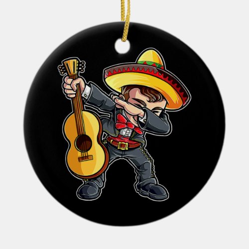 Dabbing Mariachi Cinco De Mayo Kids Boys Men Ceramic Ornament