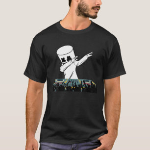 Dabbing Marshmallow Dancing DJ Vaporwave Disco Mus T-Shirt