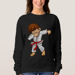 Dabbing martial artists with red belt Karate and j Sweatshirt