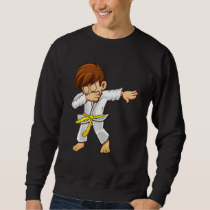 Dabbing martial artists with yellow belt Karate an Sweatshirt