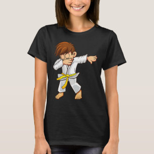 Dabbing martial artists with yellow belt Karate an T-Shirt