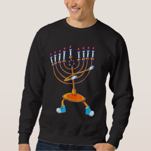 Dabbing Menorah Hanukkah Dancing Chanukah Kids Gir Sweatshirt