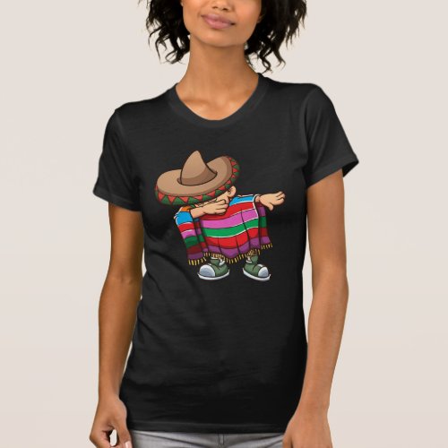 Dabbing Mexican Kid with Sombrero and Sombrero T_Shirt