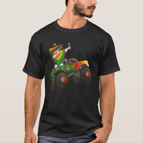 Dabbing Mexican Man Poncho Monster Truck Cinco De  T_Shirt