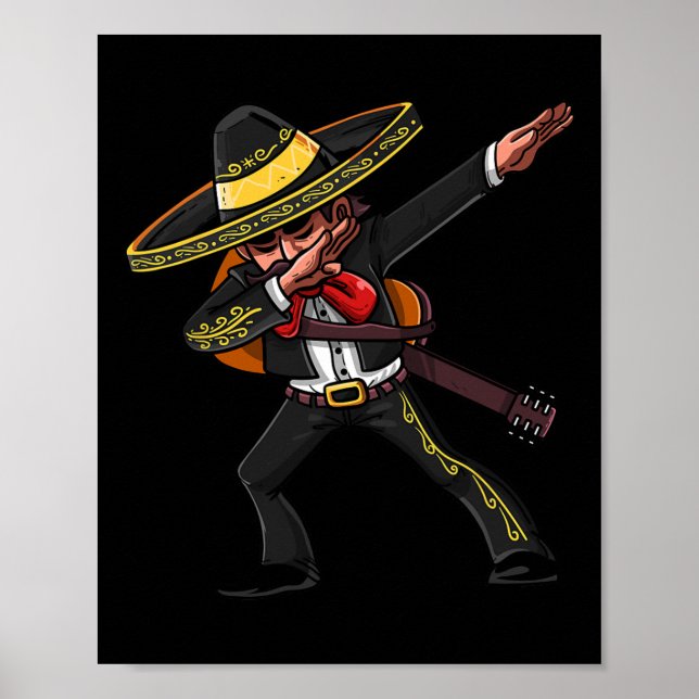 Dabbing Mexican Mariachi Cinco De Mayo Costume Tee Poster (Front)
