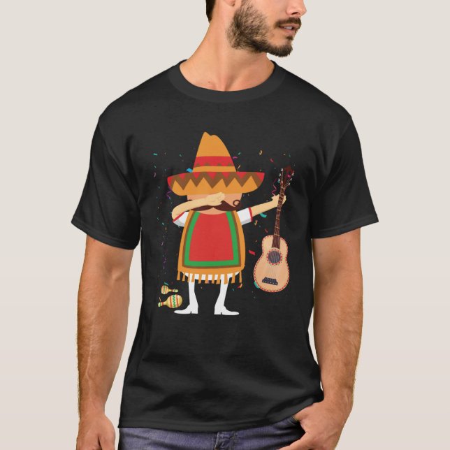 Dabbing Mexican Mariachi Poncho Cinco de Mayo  Dab T-Shirt (Front)