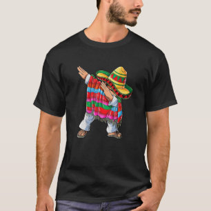 Dabbing Mexican Poncho Cinco De Mayo Boys Men Somb T-Shirt