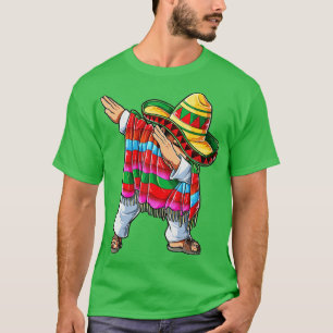 Dabbing Mexican Poncho Cinco de Mayo Boys Men Somb T-Shirt