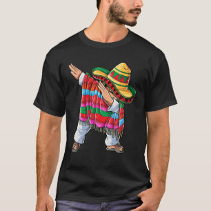 Dabbing Mexican Poncho Cinco De Mayo Boys Men Somb T-Shirt