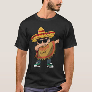 Dabbing Mexican Poncho Cinco De Mayo Dabbing  T-Shirt