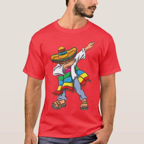 Dabbing Mexican Poncho Cinco de Mayo  family T_Shirt