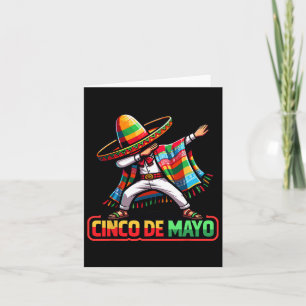 Dabbing Mexican Poncho Cinco De Mayo Fiesta 2  Card