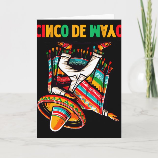 Dabbing Mexican Poncho Cinco De Mayo Fiesta 5  Card (Front)