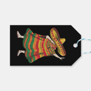 Dabbing Mexican Poncho Cinco De Mayo Fiesta Party Gift Tags