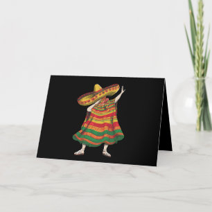 Dabbing Mexican Poncho Cinco De Mayo Fiesta Party Letterpress Thank You Card