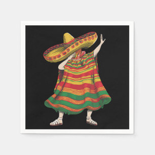 Dabbing Mexican Poncho Cinco De Mayo Fiesta Party Napkins