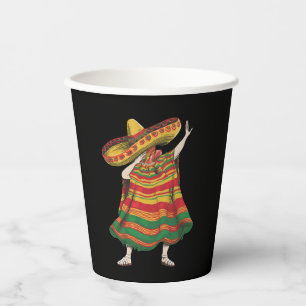 Dabbing Mexican Poncho Cinco De Mayo Fiesta Party Paper Cups