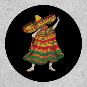 Dabbing Mexican Poncho Cinco De Mayo Fiesta Party Patch