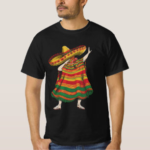 Dabbing Mexican Poncho Cinco De Mayo Fiesta Party T-Shirt