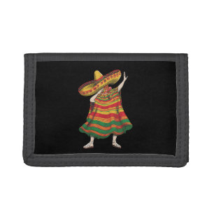 Dabbing Mexican Poncho Cinco De Mayo Fiesta Party Trifold Wallet