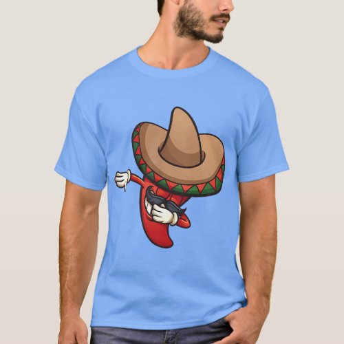 Dabbing Mexican Poncho Cinco de Mayo Funny Fiesta  T_Shirt